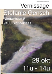 a poster for vernisage by stephanie gensch